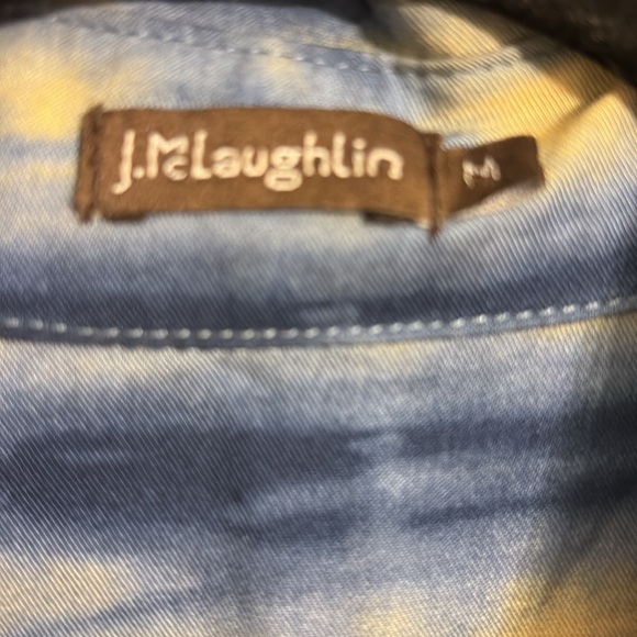 J McLaughlin Lois Tie-Dye Button-Up Shirt Ladies Size M - Picture 5 of 7